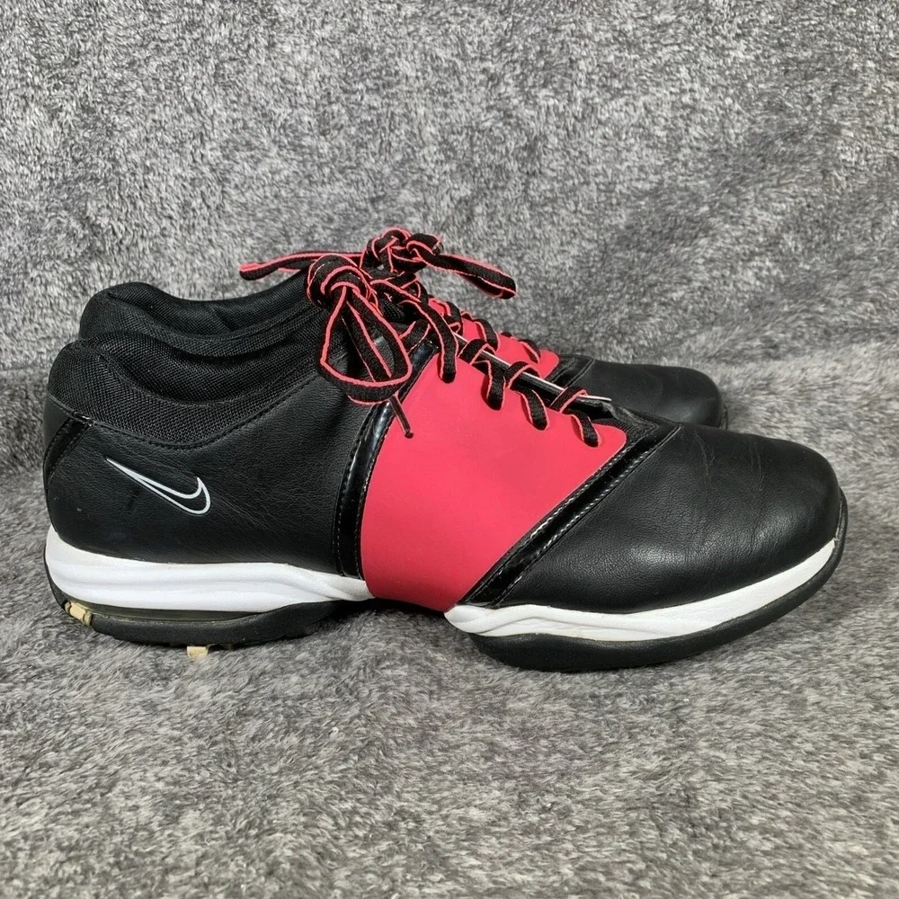 Nike Air Golf Shoes Women's 10 Black Pink Athletic Spiked 418382-010